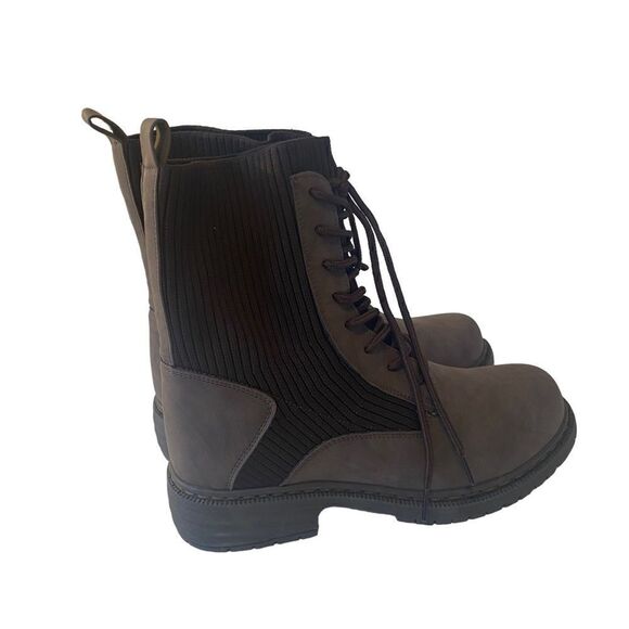 Wanted Ryder Brown Lace Up Combat Boots w/ Knit Detail in Ladies 5.5M - Picture 2 of 6